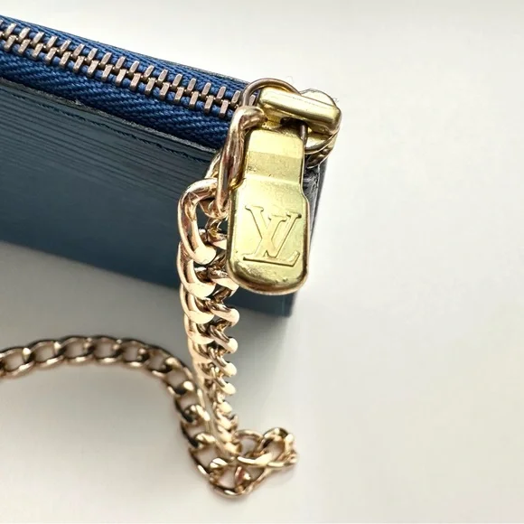 LV blue epi pochette accessories with LV dust bag - Picture 5 of 12